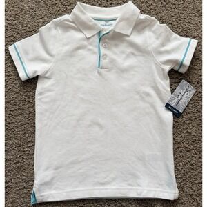 NWT Boys Tommy Bahama Pique Polo Shirt With blue Accents Size 10/12